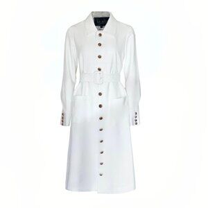 Monique White Coat – Women’s Elegant Long Coat